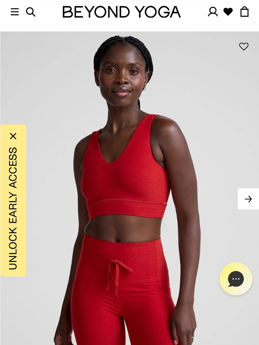 Beyond Yoga Longline Sports Bra and leggings (M) in Red